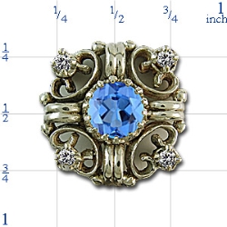 rk703 Blue Topaz Bracelet Slide 